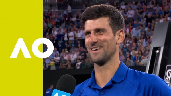 Novak Djokovic on-court interview